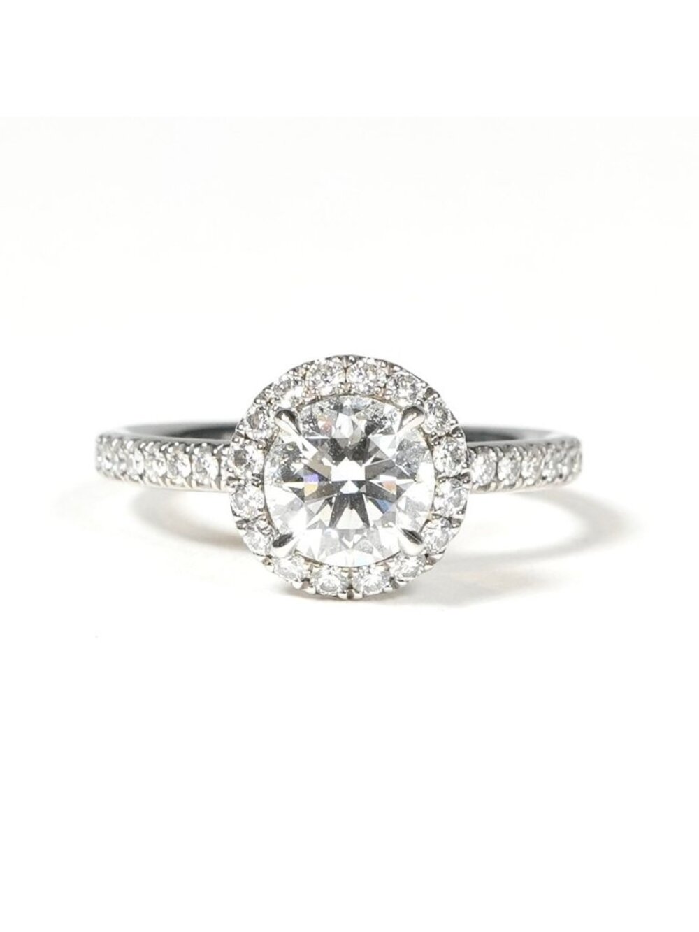Harry Winston Round Cut Micro Pave Ring the One by Silver Engagement Wedding